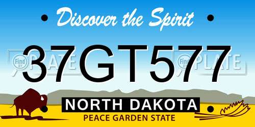 37GT577 North Dakota License Plate