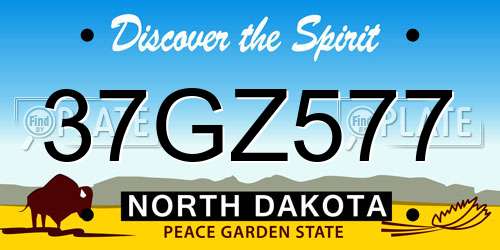 37GZ577 North Dakota License Plate