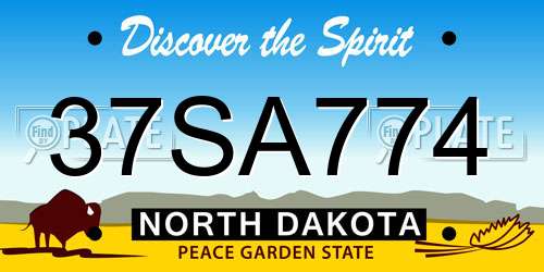 37SA774 North Dakota License Plate