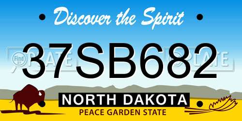 37SB682 North Dakota License Plate