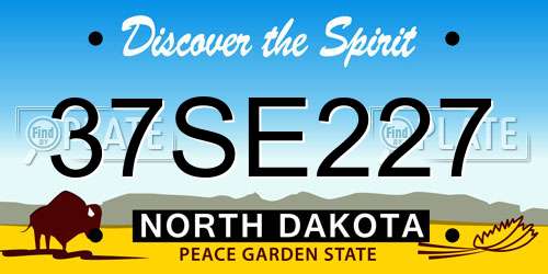 37SE227 North Dakota License Plate