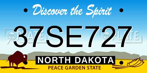 37SE727 North Dakota License Plate