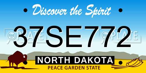37SE772 North Dakota License Plate