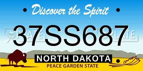 37SS687 North Dakota License Plate