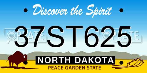 37ST625 North Dakota License Plate