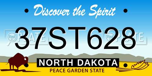 37ST628 North Dakota License Plate