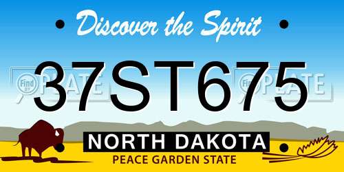 37ST675 North Dakota License Plate