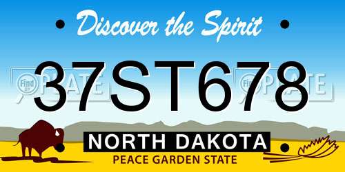 37ST678 North Dakota License Plate