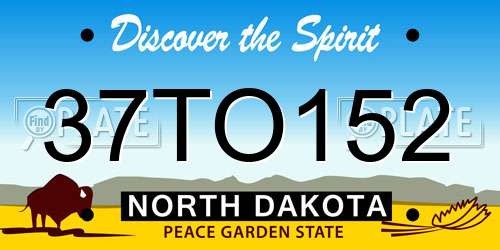 37TO152 North Dakota License Plate