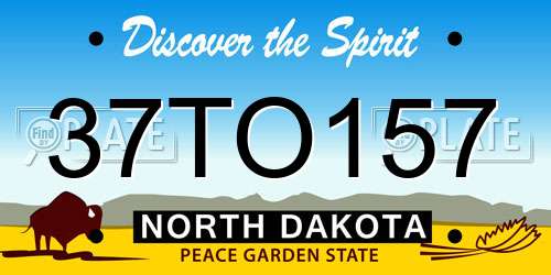 37TO157 North Dakota License Plate