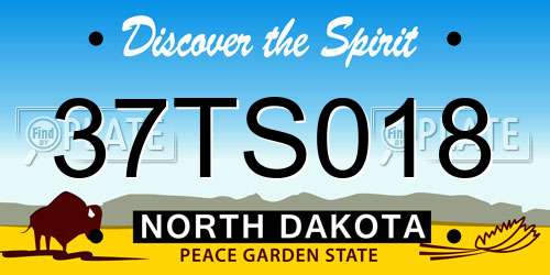 37TS018 North Dakota License Plate