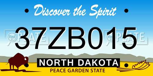 37ZB015 North Dakota License Plate
