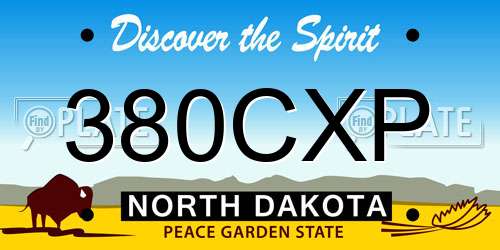 380CXP North Dakota License Plate