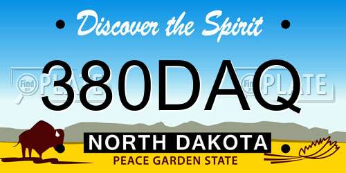 380DAQ North Dakota License Plate