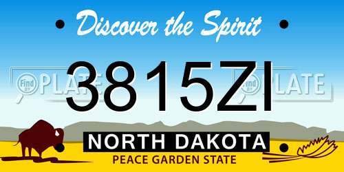 3815ZI North Dakota License Plate