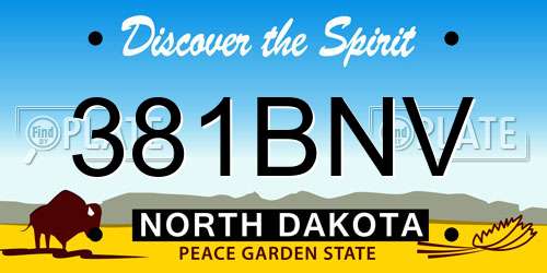 381BNV North Dakota License Plate