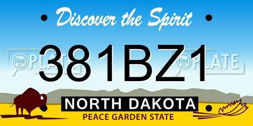381BZ1 North Dakota License Plate