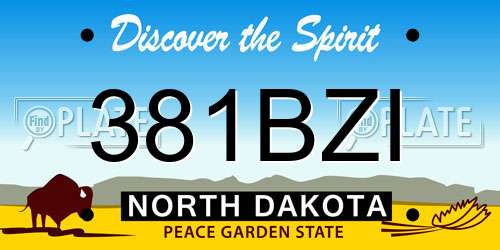 381BZI North Dakota License Plate