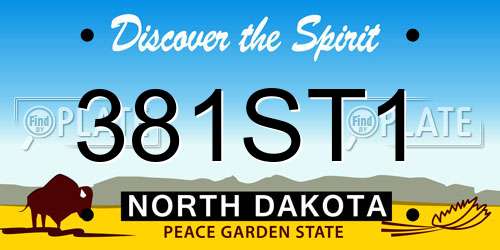 381ST1 North Dakota License Plate