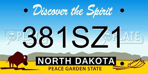 381SZ1 North Dakota License Plate
