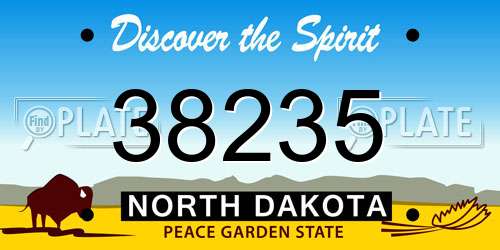 38235 North Dakota License Plate