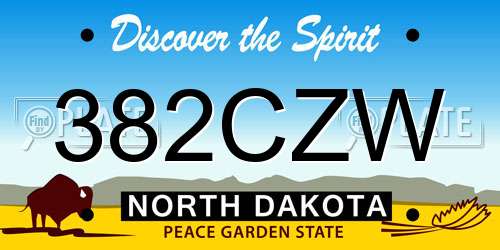 382CZW North Dakota License Plate