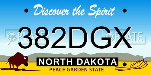 382DGX North Dakota License Plate