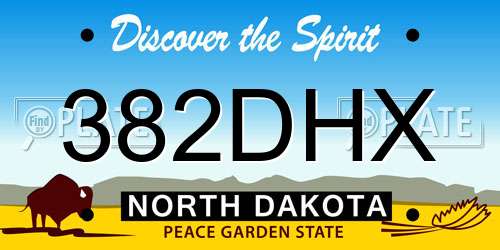382DHX North Dakota License Plate