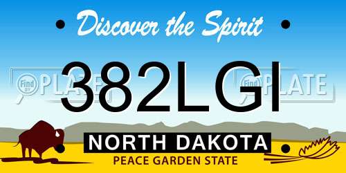 382LGI North Dakota License Plate