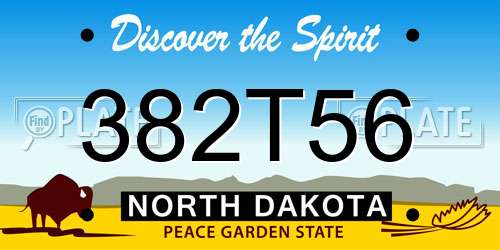 382T56 North Dakota License Plate