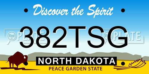 382TSG North Dakota License Plate