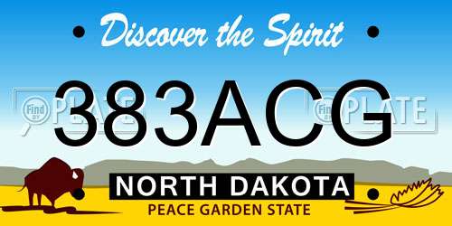 383ACG North Dakota License Plate
