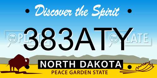 383ATY North Dakota License Plate