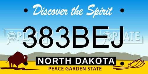 383BEJ North Dakota License Plate