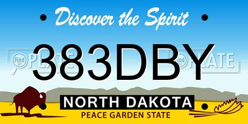 383DBY North Dakota License Plate