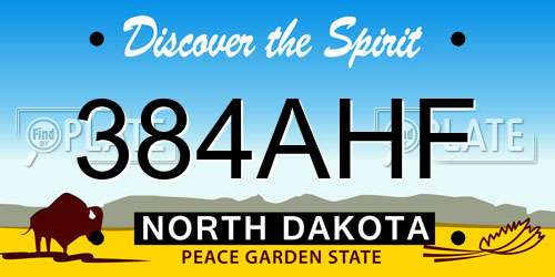 384AHF North Dakota License Plate