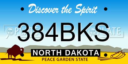 384BKS North Dakota License Plate