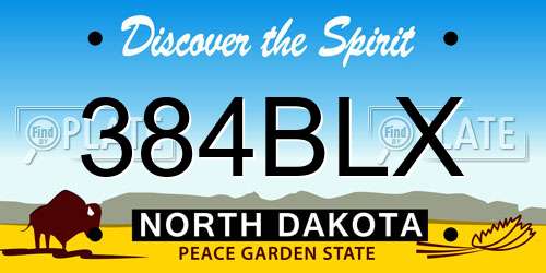 384BLX North Dakota License Plate