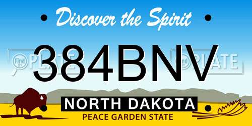 384BNV North Dakota License Plate