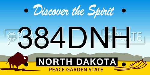 384DNH North Dakota License Plate