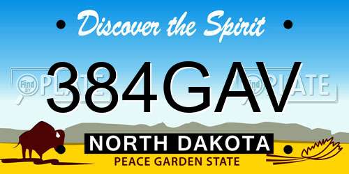 384GAV North Dakota License Plate