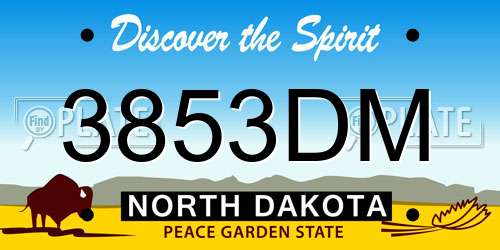 3853DM North Dakota License Plate