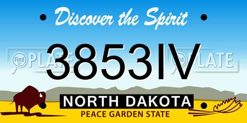 3853IV North Dakota License Plate