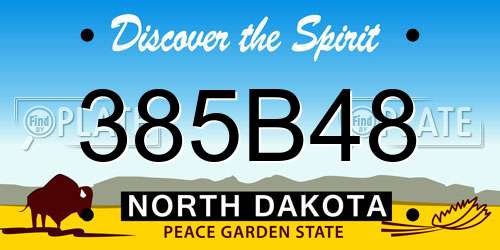 385B48 North Dakota License Plate
