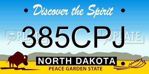 385CPJ North Dakota License Plate