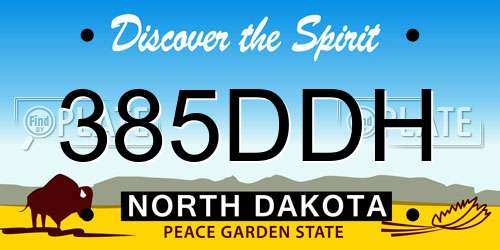 385DDH North Dakota License Plate