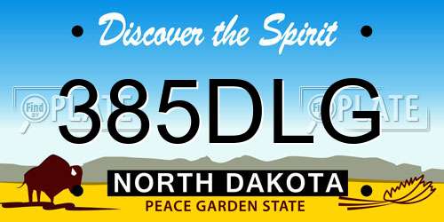 385DLG North Dakota License Plate