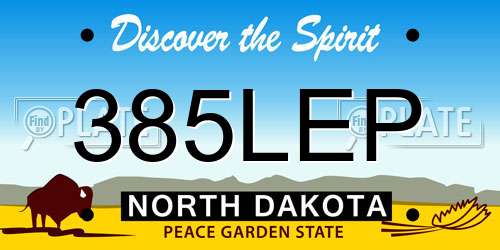 385LEP North Dakota License Plate