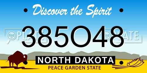 385O48 North Dakota License Plate