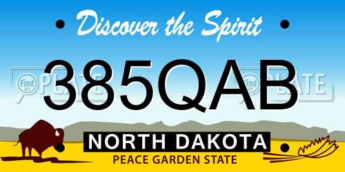 385QAB North Dakota License Plate